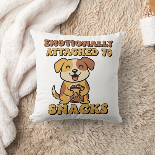 Funny Retro Dog Snack Mood Square Pillow クッション (ブランケット)