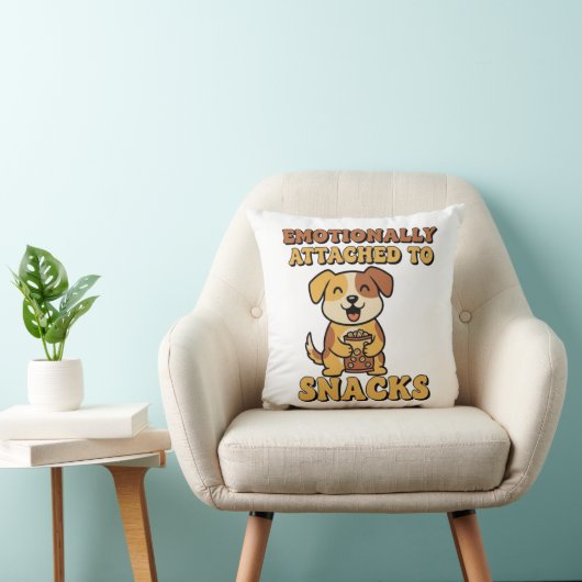 Funny Retro Dog Snack Mood Square Pillow クッション (椅子)