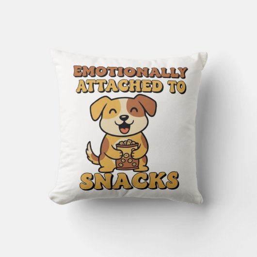 Funny Retro Dog Snack Mood Square Pillow クッション (正面)