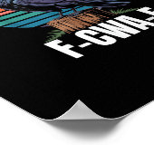 Funny Retro F-Caw-F Bird Crow Crow Bird ポスター (角)