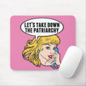 Funny Retro Feminist Pop Art Anti Patriarchy Pink マウスパッド (マウス)