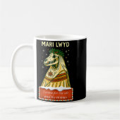 Funny Retro Folklore Skeleton Horse Mari Lwyd Yule コーヒーマグカップ (左)