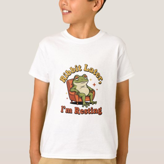 Funny Retro Frog Kids Graphic T-Shirt Tシャツ (正面)