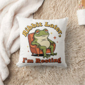 Funny Retro Frog Square Throw Pillow クッション (ブランケット)