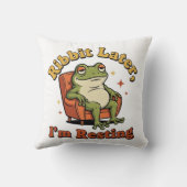 Funny Retro Frog Square Throw Pillow クッション (裏面)