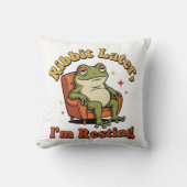 Funny Retro Frog Square Throw Pillow クッション (正面)