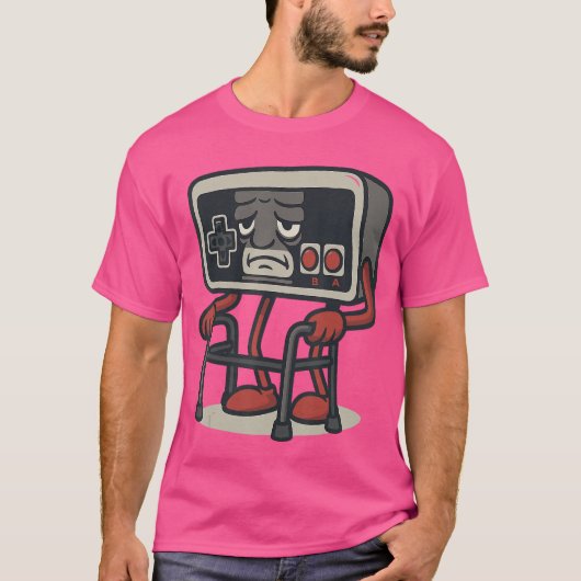 Funny Retro Game Controller Design for Classic Gam Tシャツ (正面)