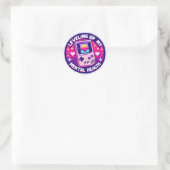 Funny Retro Gamer Sticker - Leveling Up My Mental  ラウンドシール (バッグ)