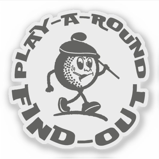 Funny Retro Golf Dad Play A Round Find Out シール (正面)