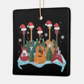 Funny Retro Guitar Christmas Tree Holiday Xmas セラミックオーナメント (左)