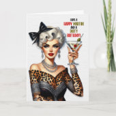 Funny Retro Happy Martini Dirty Birthday カード (正面)