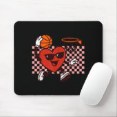 Funny Retro Heart Graphic Basketball Player Kids V マウスパッド (マウス)