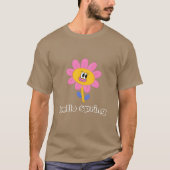 Funny retro hello spring day groovy flowers cute f tシャツ (正面)