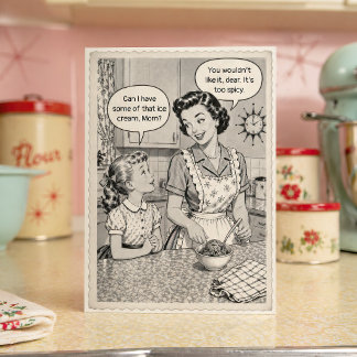 Funny Retro Ice Cream Mother’s Day Card Vintage カード