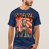 Funny Retro Japanese Dogzilla Irish Wolfhound Tシャツ (正面)