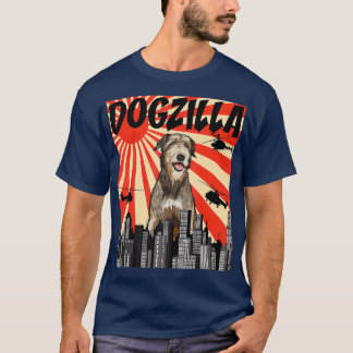 Funny Retro Japanese Dogzilla Irish Wolfhound Tシャツ