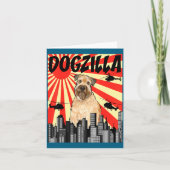 Funny Retro Japanese Dogzilla Soft Coated Wheaten  カード (正面)