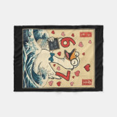 Funny Retro Japanese Goose Teacher 6 7 Meme Valent フリースブランケット (正面(横))