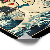 Funny Retro Japanese Goose Teacher 6 7 Meme Valent ポスター (角)