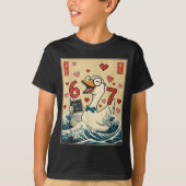 Funny Retro Japanese Goose Teacher 6 7 Meme Valent Tシャツ (正面)