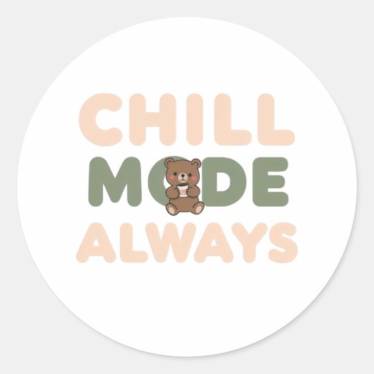 Funny Retro Lazy Day Saying ラウンドシール (正面)