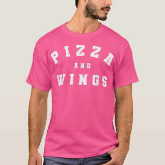 Funny Retro Pizza & Wings Varsity College Style Bu Tシャツ