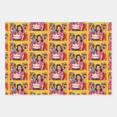 Funny Retro Pop Art Birthday Party Surprise ラッピングペーパーシート (正面)