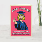 Funny Retro Pop Art College Graduation Humor カード (正面)