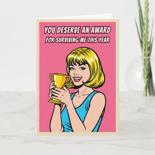 Funny Retro Pop Art Teacher Appreciation Card カード (正面)