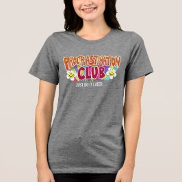 Funny Retro Procrastination Club  Rainbow トライブレンドＴシャツ