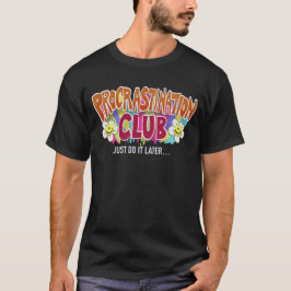 Funny Retro Procrastination Club Rainbow  Tシャツ