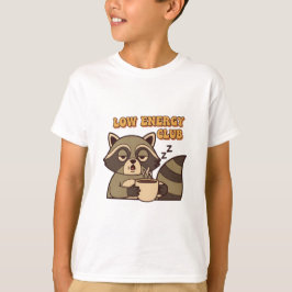Funny Retro Raccoon Kids Low Energy T-Shirt Tシャツ
