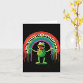 Funny Retro Rainbow Frog Connection The Lovers The カード (黄色い花)
