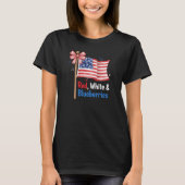 Funny Retro Red, White and Blueberries Patriot fun Tシャツ (正面)