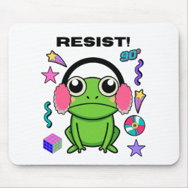 Funny Retro Resist Frog – Vintage 90s Rebellion Fr マウスパッド