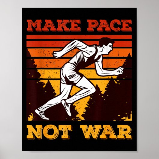 Funny Retro Runner Running Quote Gift - Make Pace  ポスター (正面)