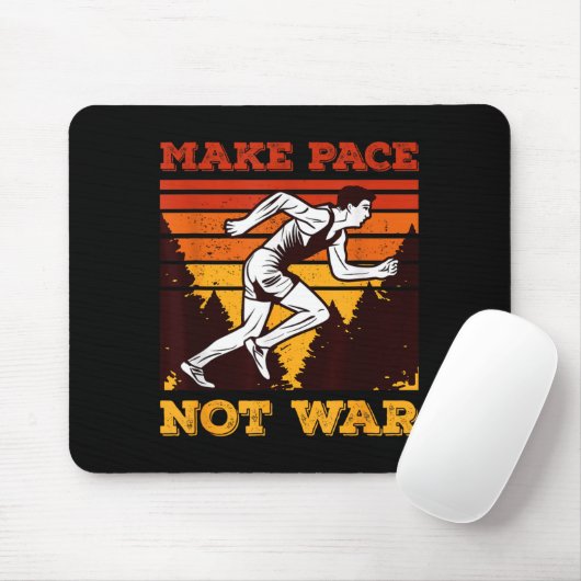Funny Retro Runner Running Quote Gift - Make Pace  マウスパッド (マウス)