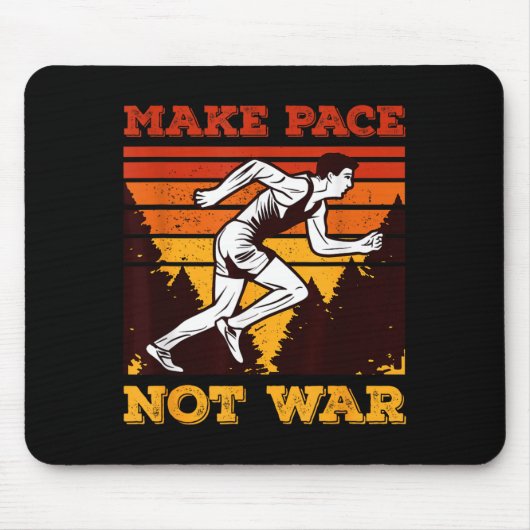 Funny Retro Runner Running Quote Gift - Make Pace  マウスパッド (正面)