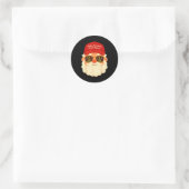 Funny Retro Santa Christmas Trump Xmas Men Women  ラウンドシール (バッグ)