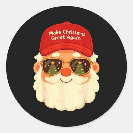Funny Retro Santa Christmas Trump Xmas Men Women  ラウンドシール (正面)