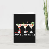 Funny Retro Santa's Little Helper Martini Merry Ch カード (正面)