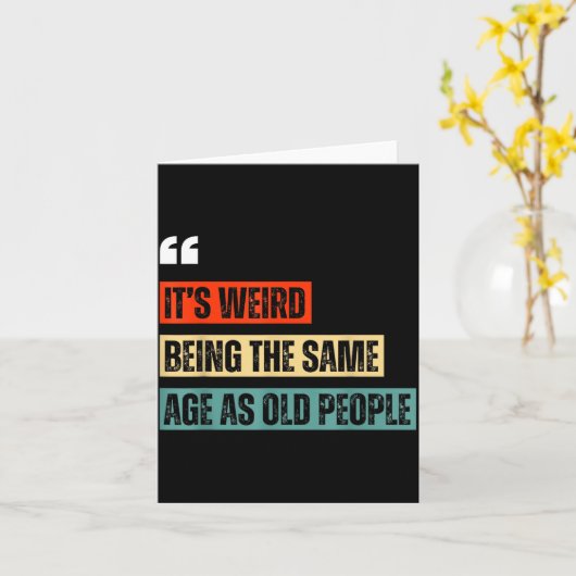 Funny Retro Sarcastic Quotes Design Over 40's Humo カード (黄色い花)