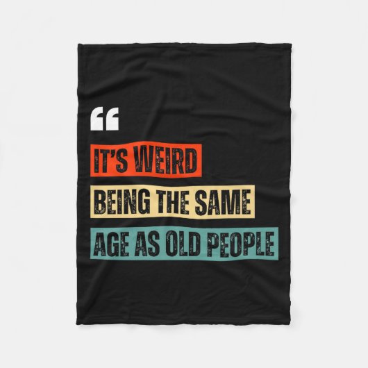 Funny Retro Sarcastic Quotes Design Over 40's Humo フリースブランケット (正面)
