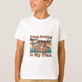 Funny Retro Sloth Kids Graphic T-Shirt Tシャツ (正面)