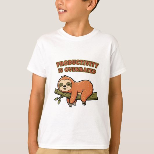 Funny Retro Sloth Kids Graphic T-Shirt Tシャツ (正面)