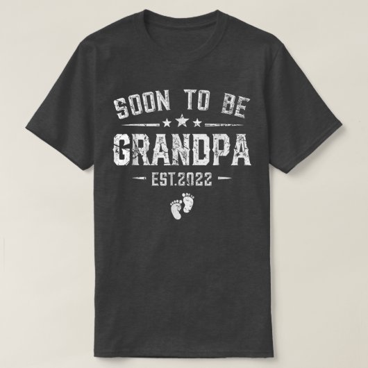 Funny Retro Soon To Be Grandpa Est 2022 New Grandp Tシャツ (デザイン正面)