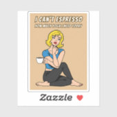 Funny Retro Style Coffee Yoga Humor Pop Art  シール (シート)