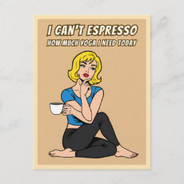 Funny Retro Style Coffee Yoga Humor Pop Art ポストカード
