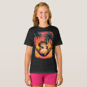 Funny Retro Summer Cat Vacation Tシャツ (正面フル)