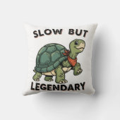 Funny Retro Turtle Square Throw Pillow クッション (裏面)